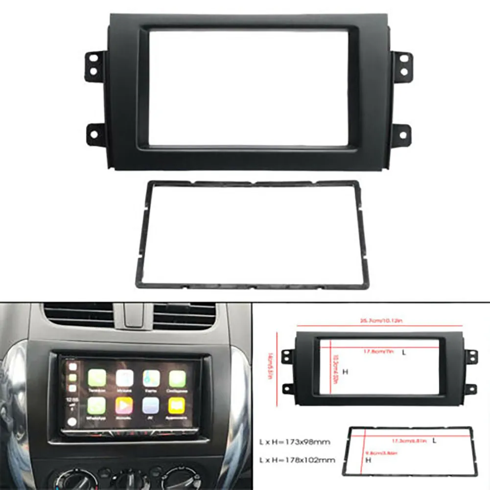 

CD Player Plate Panel Trim Mount Kit Stereo Dashboard Radio Frame CD Trim Bezel For 2007-13 Suzuki SX4 Double Din Stereo Radio