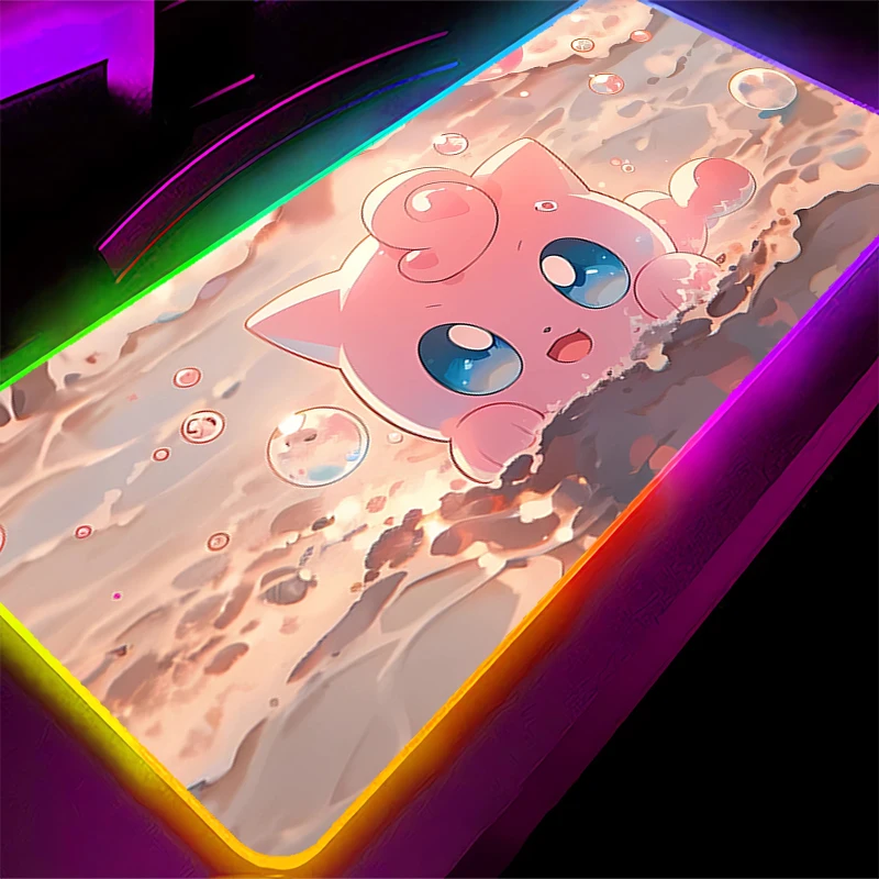 

RGB Mouse Pad Rubber pc Computer Speed type carpet mat e-sports players Laptop Keyboard Pokemon Jigglypuff LED Mousepad Desk Mat