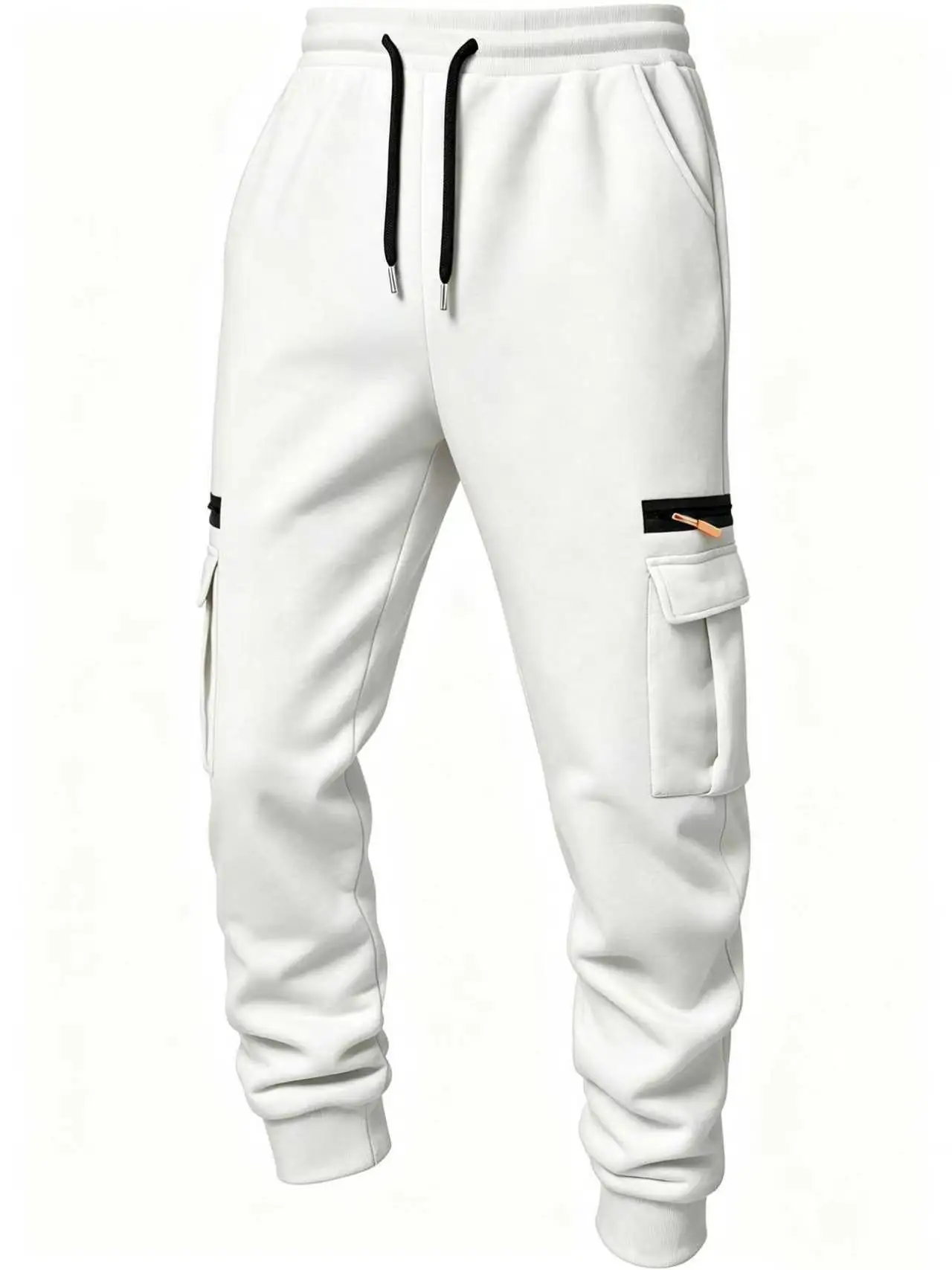 Neue Herren-Sweatpants, gerade geschnitten, Jogginghose für Sport und Streetwear, locker geschnittene, übergroße Hose mit Kordelzug, lange Herrenhose mit mehreren Taschen – Detail 14