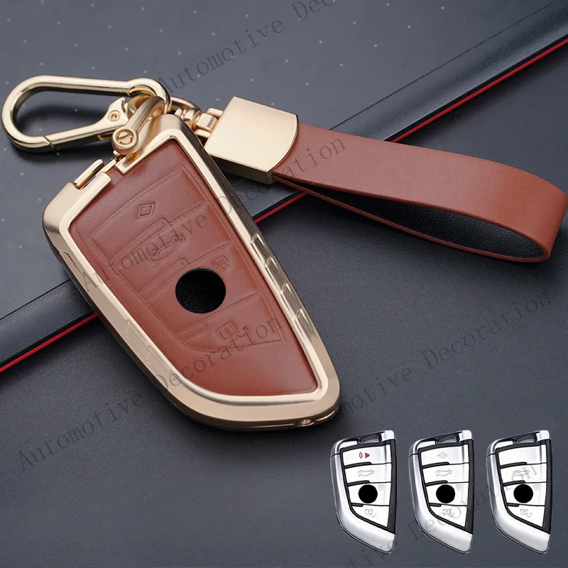 Z+ Zinc Alloy Leather Car Key Fob Case Cover For BMW 2 3 4 5 6 X1 X2 X3 X4 X5 X6 X7