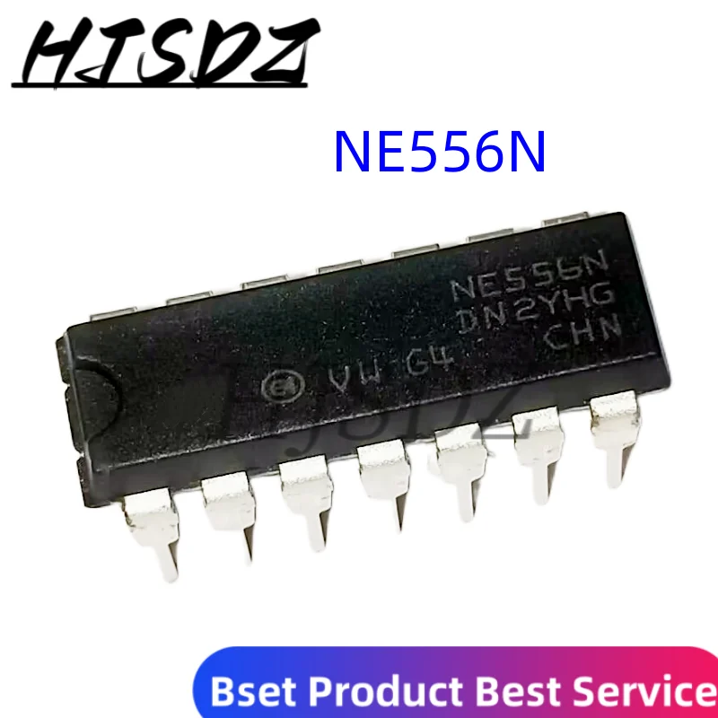 10 unités par lot, DIP-14, NE556N, en Stock