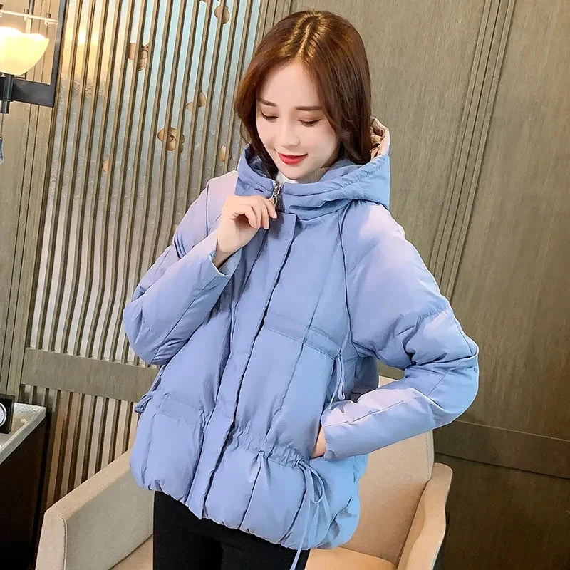 

Cotton Coat Women's Short Section 2022 New Korean Loose Down Cotton Jackets Thickened Hooded Fashion Padded Jacket Female Tops