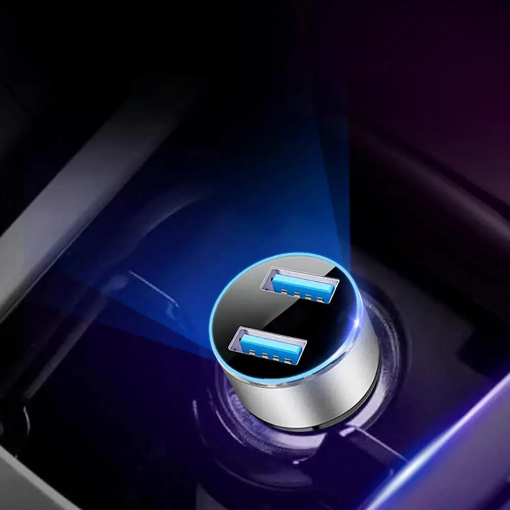 USB Vehicle Charger Portable Built-In Management Chip Car Charger 3.1A 2 USB High-efficiency Vehicle Phone Charger