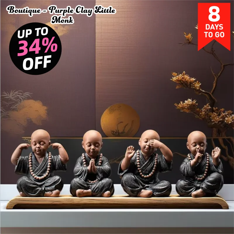 

Ceramics Four Not Small Monk Statue Ceramic crafts Chinese characteristic decoration luxurious Home, Study, office accessories