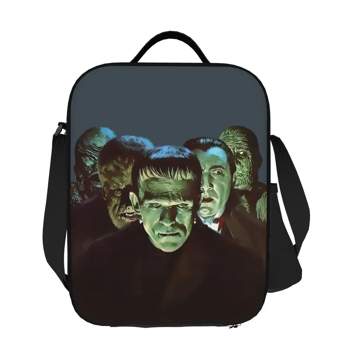 Gang Of Monsters Insulated Lunch Bag for Women Bride of Frankenstein Horror Film Thermal Cooler Lunch Tote Beach Camping Travel