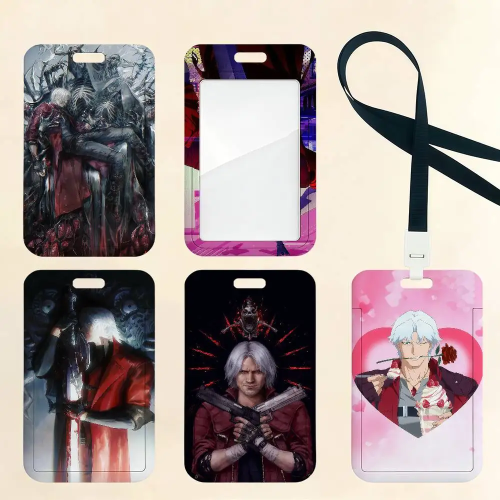 D-Devil M-May C-Cry Kartenhalter Kartenetui Bus U-Bahn Arbeitsausweis Studenten-Lanyard Halsband Ausweishalter