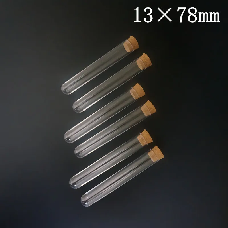 100Pcs Plastic Test Tubes with Corks Dia 12mm To 25mm Transparent Party Candy Bottle with Round Bottom,Wedding Gift Vial