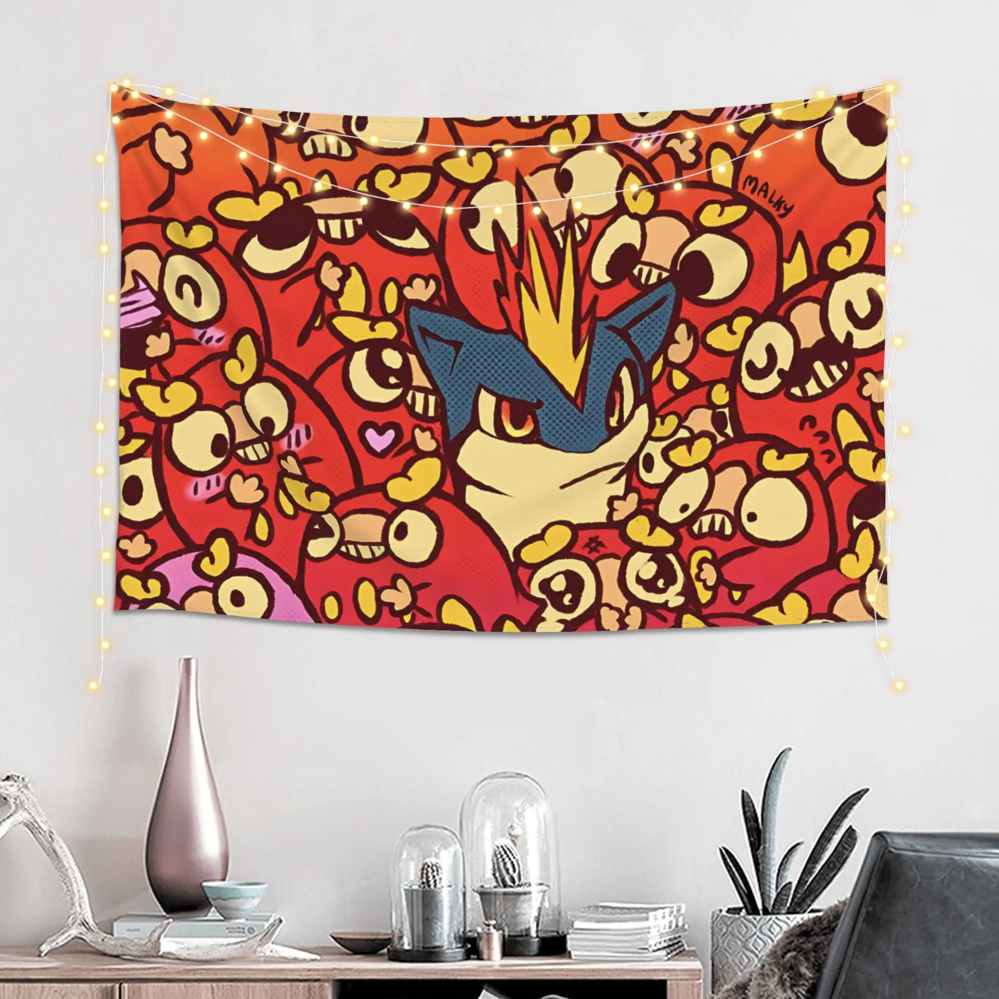 Customized Cartoon Pokemon Theme Cutecore Tapestry  Wall Hanging Blanket Tapestry Home Decor Items Wall Decorations