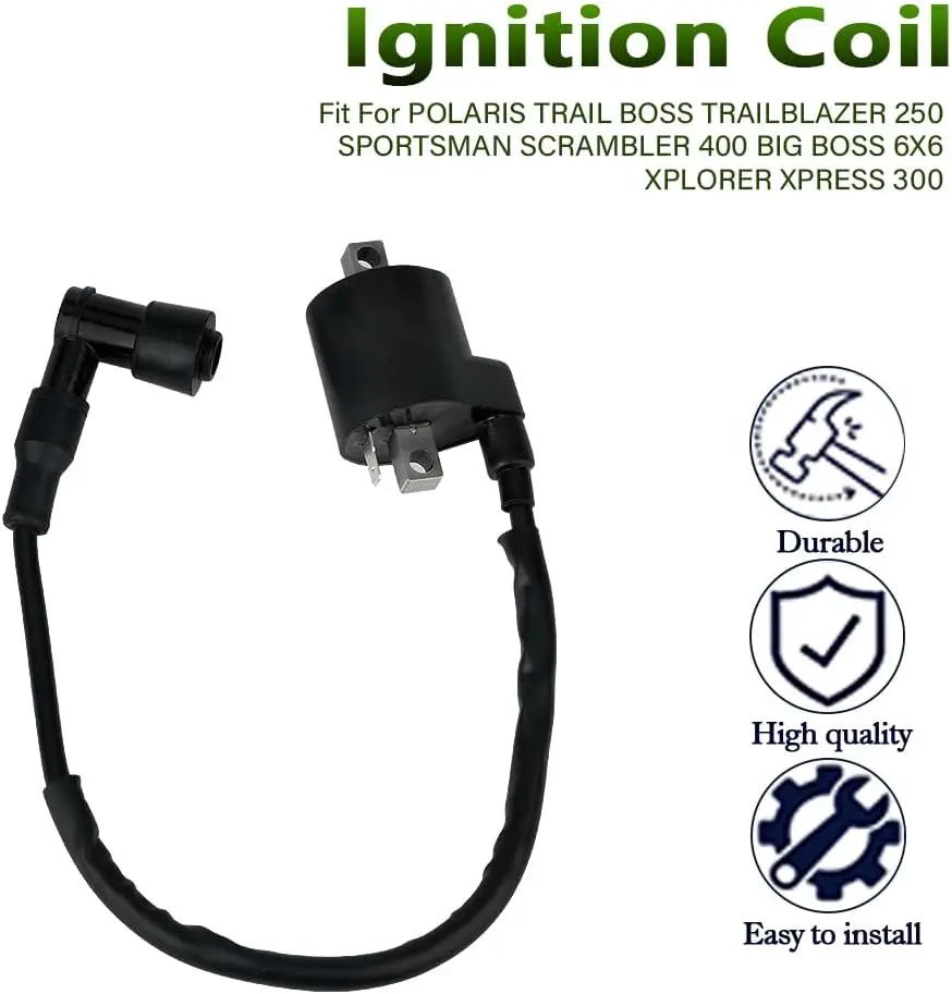 Ignition Coil fit for Polaris Trail Boss Trailblazer 250 Sportsman Scrambler 400 Big Boss 6x6 Xplorer Xpress 300 By MOPASEN