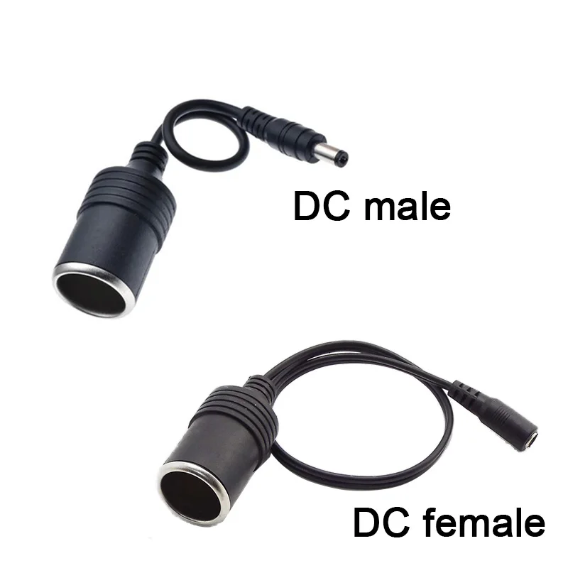 High Quality 12V Female Car Cigarette Lighter Socket Plug Connector Charger Cable Adapter DC 5.5 * 2.1mm 5A Amper