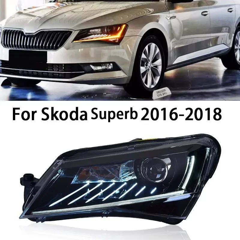 

Автомобильные фары для автомобиля Skoda Superb, фары 2016-2018 DRL, дневные ходовые огни, светодиодные лампы, противотуманные фары, автомобильный аксессуар, фара
