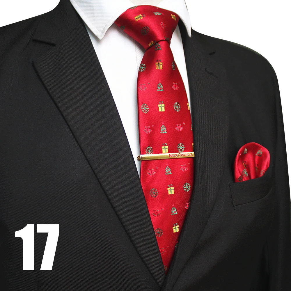EASTEPIC 8 cm Weihnachten Krawatten für Männer Krawatte Set Qualität Taschentuch Exquisite Clip Rot Jacquard Krawatte männer Zubehör Weihnachten geschenk – Detail 20