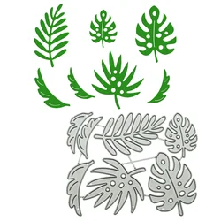 DIY Scrapbooking 6Pcs Set Monstera Leaf Pattern Metal Cutting Dies Clip Art Work Greeting Card Decorating Stencil Cutter Mold