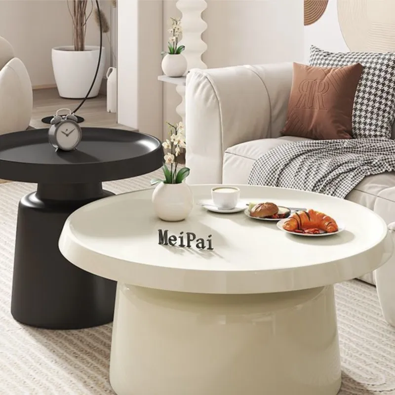 High-end Creative Coffee Table Nordic Living Room Versatile Light Luxury Modern Simple Wabi-sabi Style Round Bedside Table 2024