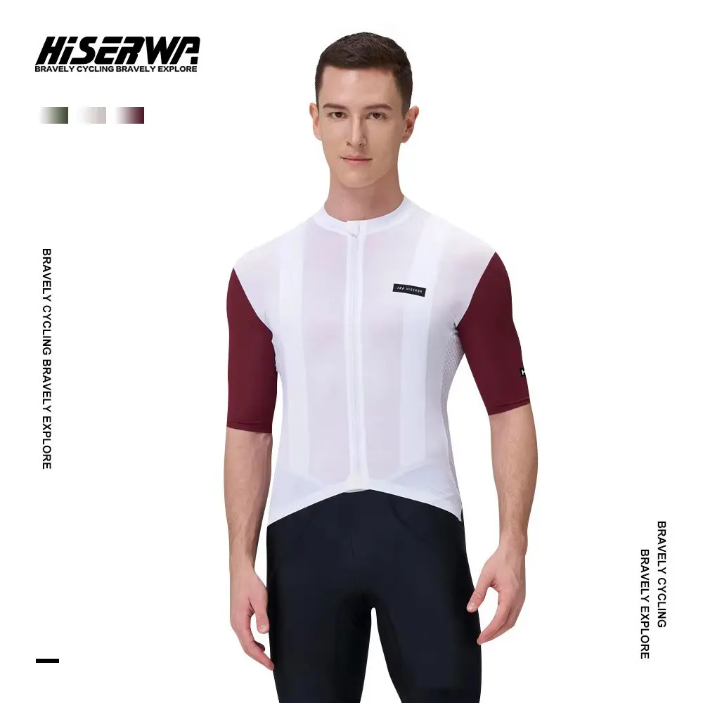 HISERWA Cycling Jersey Men MTB Maillot Shirts Summer Breathable Shorts Sleeve Cycling Clothing Fashion Road Bike Bicycle Jersey