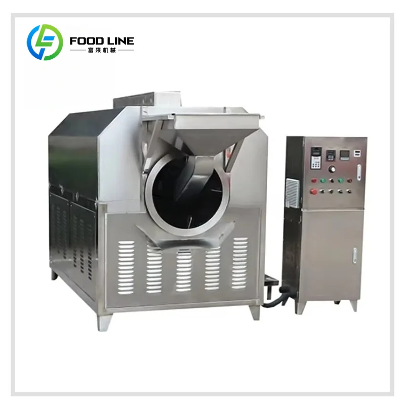 Custom Commercial Rotary Baking Equipment Stainless Tumble Drum Roaster for Nut Spice Bulk Purchase Fast Shipping