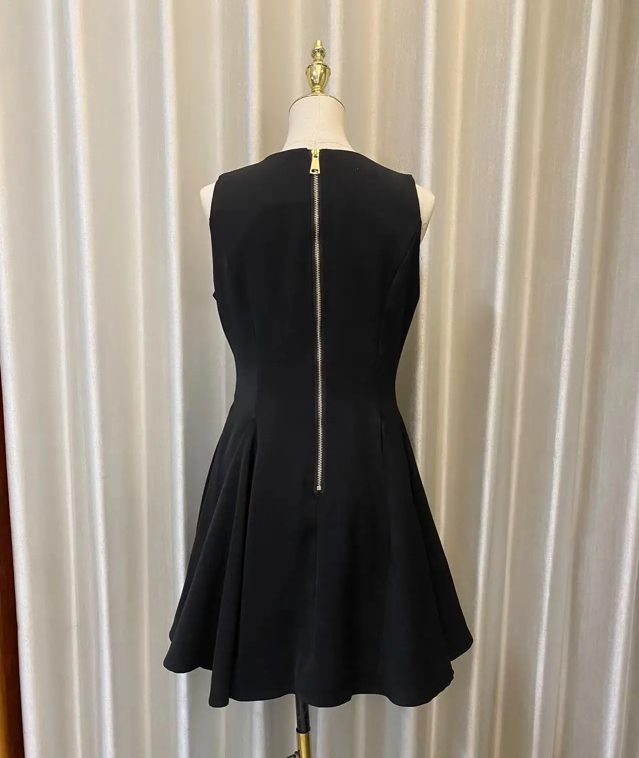 Summer Autumn Notched Vest Suit Coat Blazer Dress Women Back Zipper Double Breasted Golden Button A Line Short Dresses Work Wear