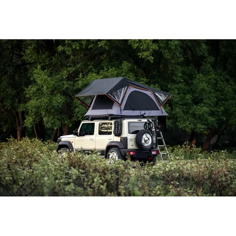 Wholesale Outdoor Camping Car Roof Top Tent Soft Shell Insulated Light Weight 4X4 Cotton Fabric 4 People Ladder Accessory