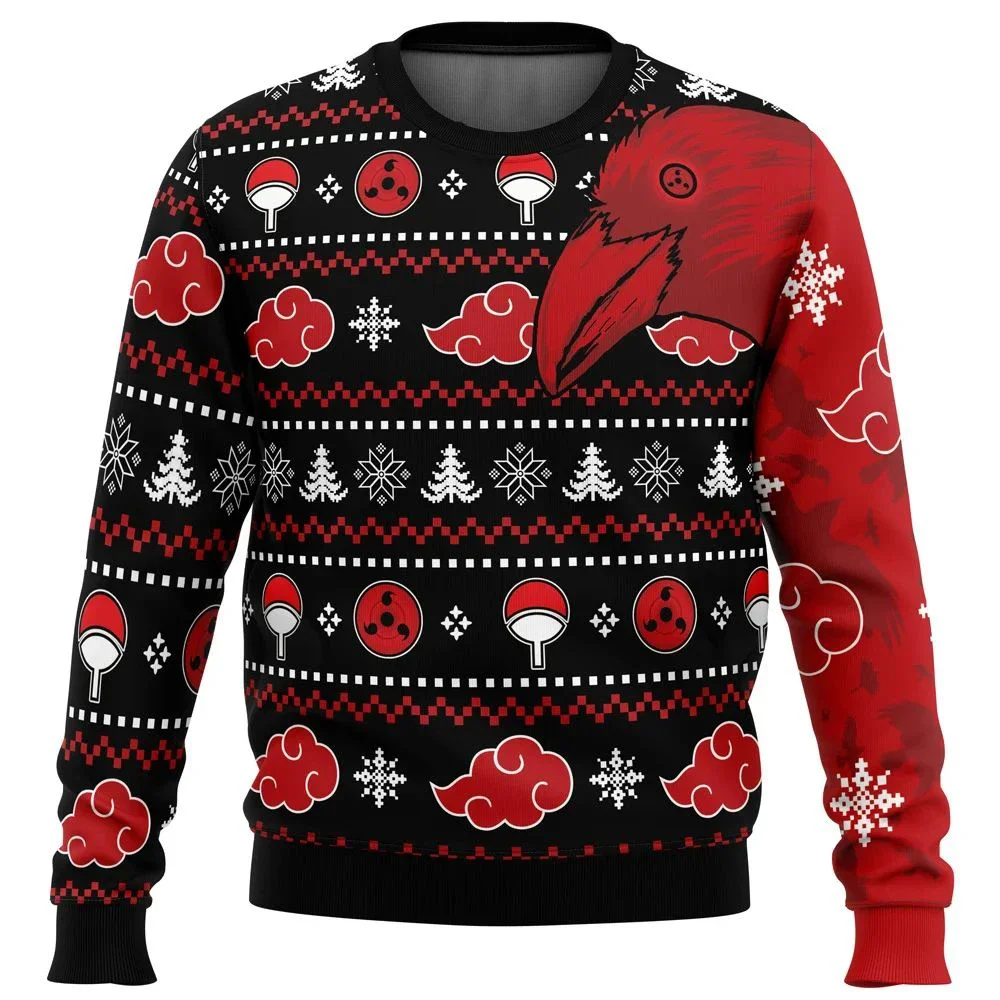 

Symbolic Crows Christmas Sweater Gift Snowman Reindeer Santa Claus Pullover Men 3D Top Autumn And Winter