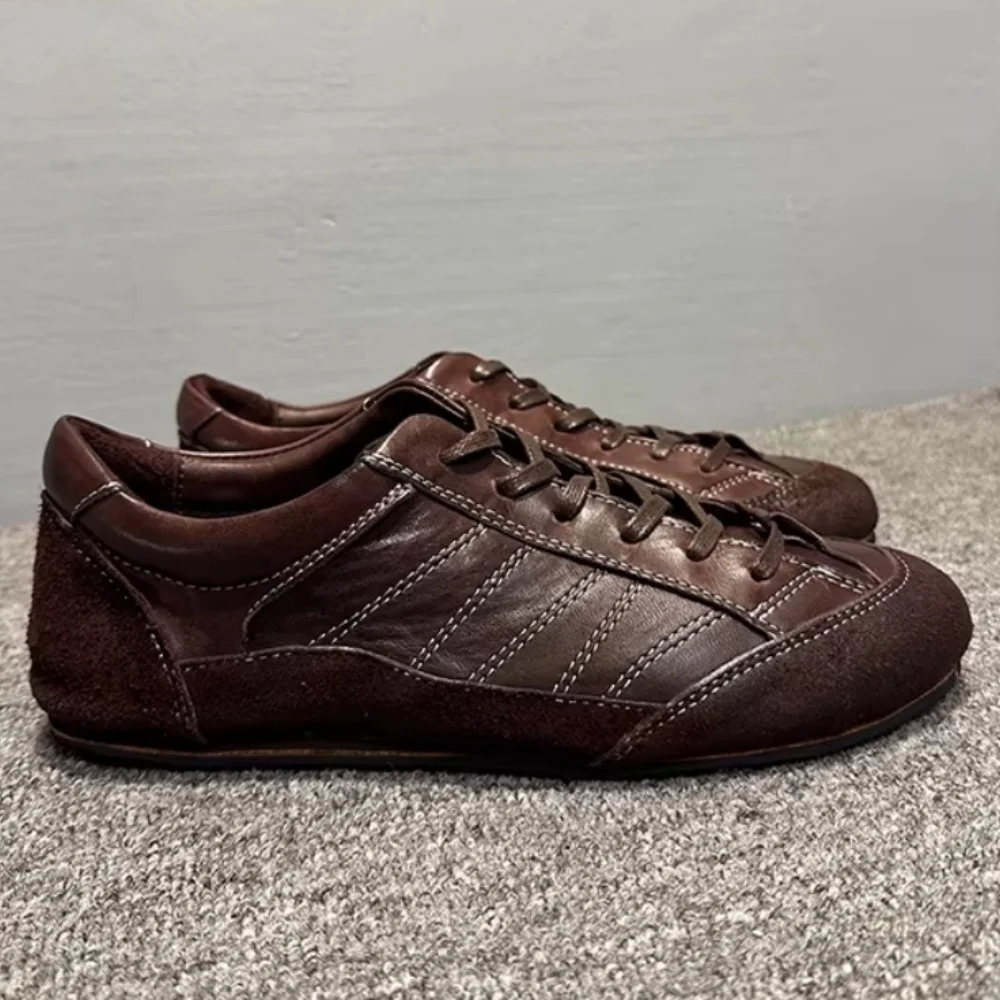 Marpi Handmade Retro Classic Shoes for Men - Genuine Leather, Best-Selling Low-Top Casual Shoes