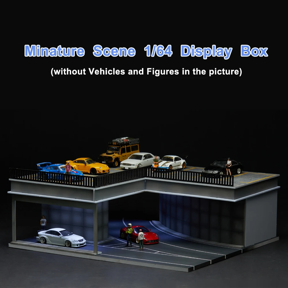 1/64 Model Car Scene High-end Luxury Parking ABS Material UV Spray Painting Model Car Scene Decoration（Excluding Car and Figure)
