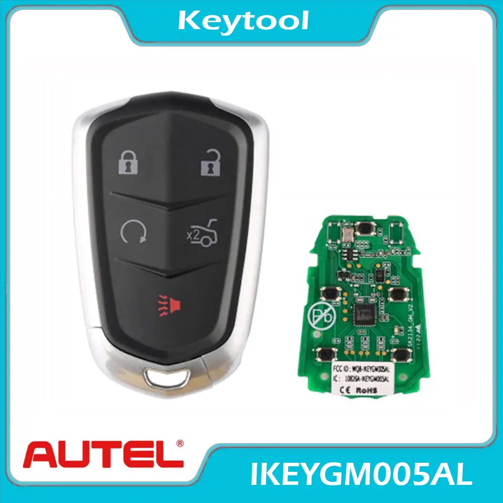 AUTEL Universal Smart Key IKEYGM005AL for GM Cadillac 5 Buttons Autel Smart Remote Key Work with MaxiIM KM100 KM100E IM608 Key