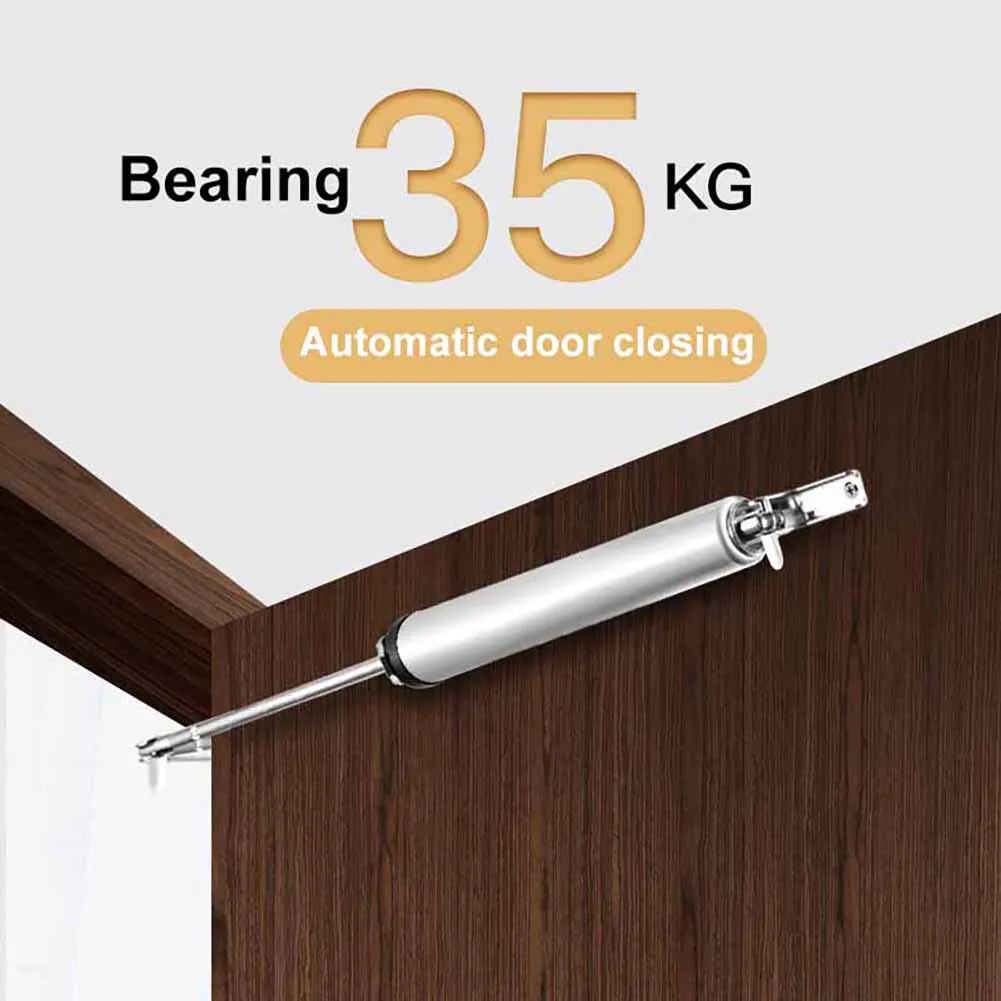 

Aluminum Alloy Automatic Door Soft Close 90 Degrees Metal Automatic Door Closer 35KG Positioning Soft Closing Furniture Hardware