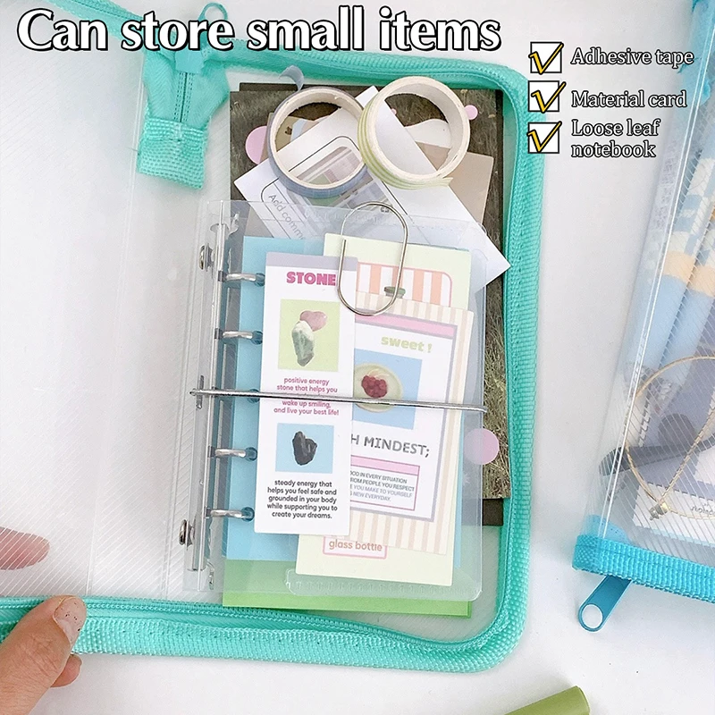 Transparent Portable PP Zipper Bag Simple Multifunctional Organizer Bag File Organizer Large Capacity Stationery Organizer