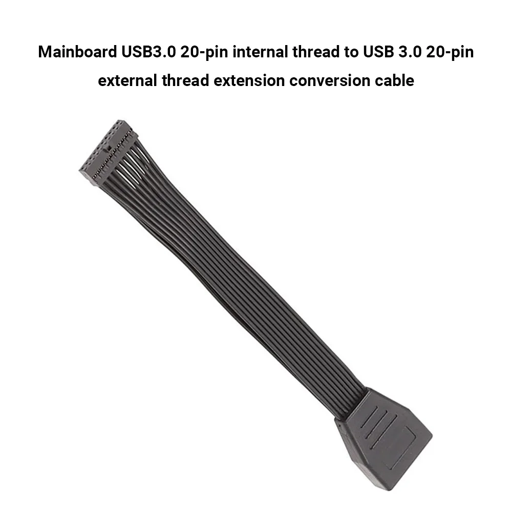 Fêmea para USB 3.0 Motherboard Mainboard, Masculino Extensão Conversão, Cabo de Conexão, 19Pin, 20 Pin