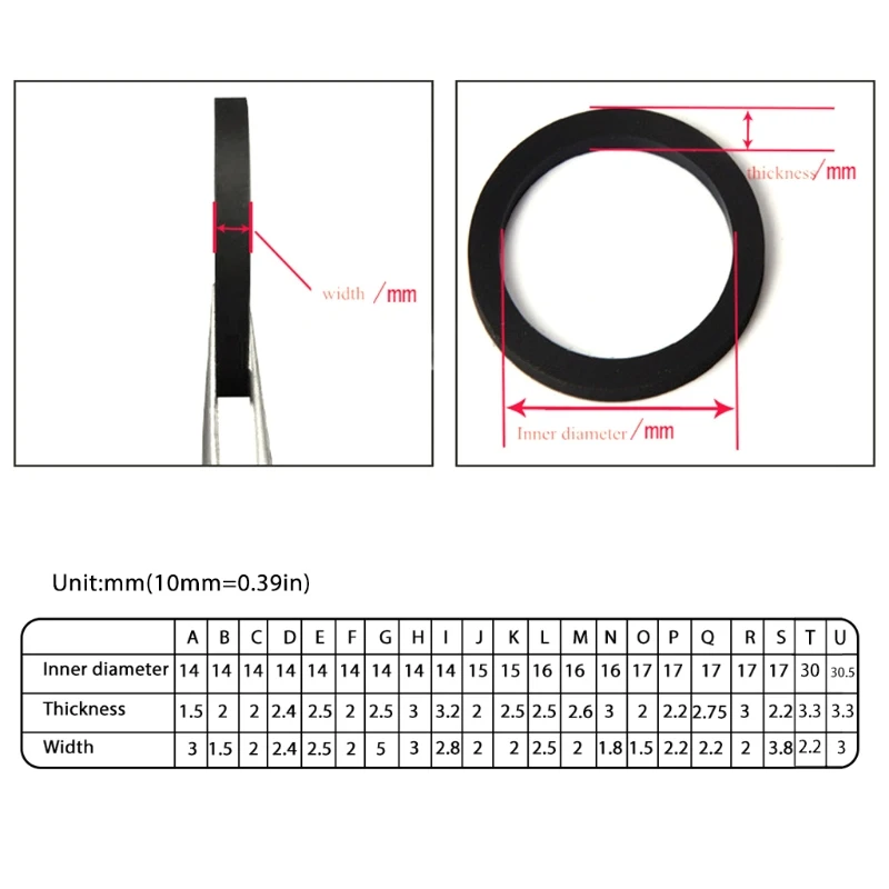 4Pcs Different Size Idle Tire Wheel Belt Loop Idler Rubber Ring for Cassette Deck Recorder Tape Stereo Player