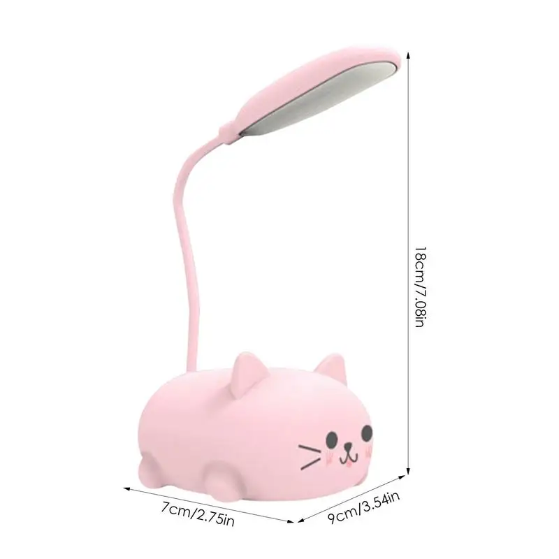 Minilámpara LED USB con forma de gato, luz de noche de Animal bonito, recargable, para mesita de noche, luces de lectura para el cuidado de los