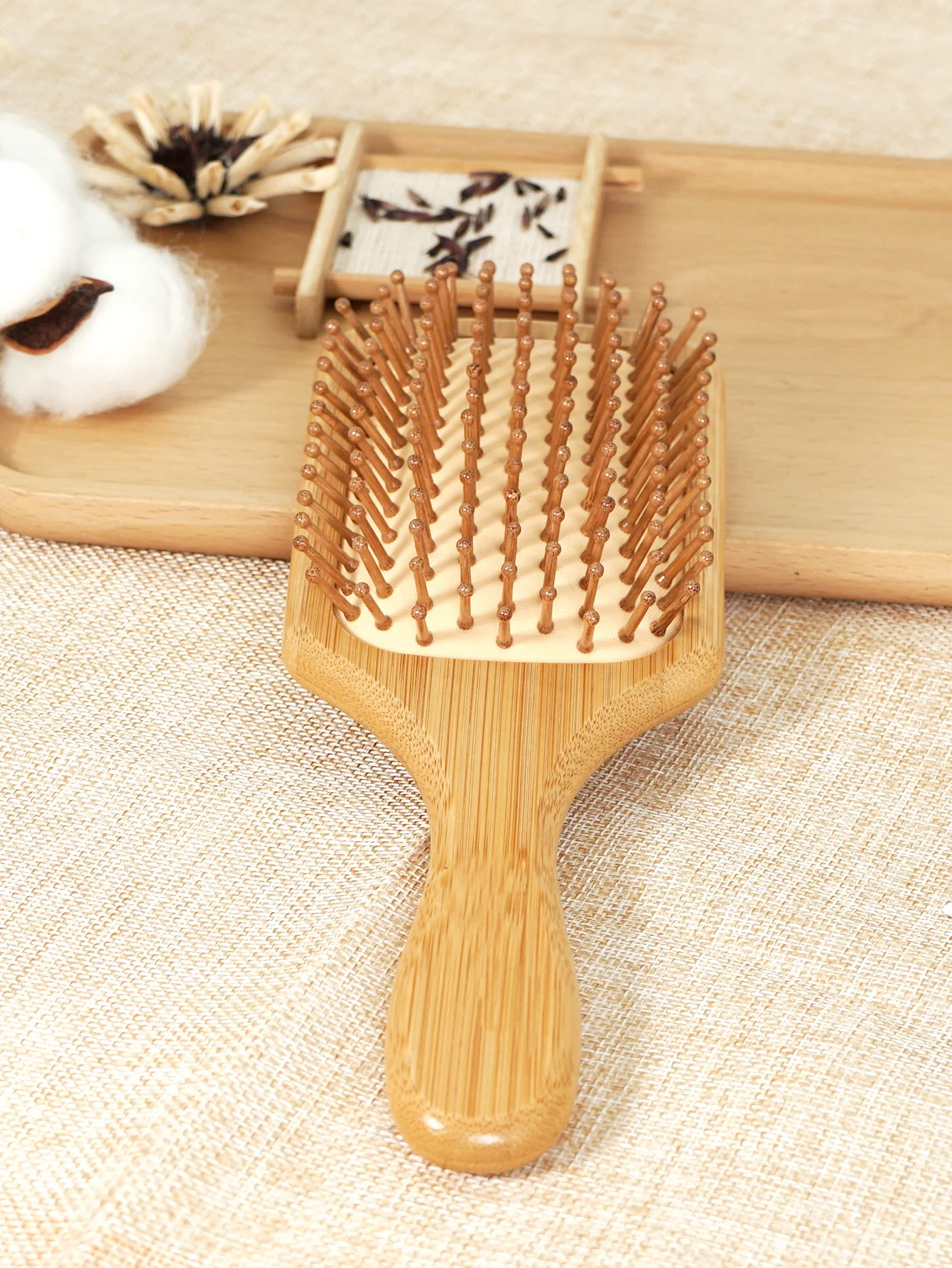 

1pc Logo Custom Bamboo Hair Brush Air Cushion Hairbrush Personalised Detangling Massaging Scalp Comb For Wedding Bridesmaid Gift