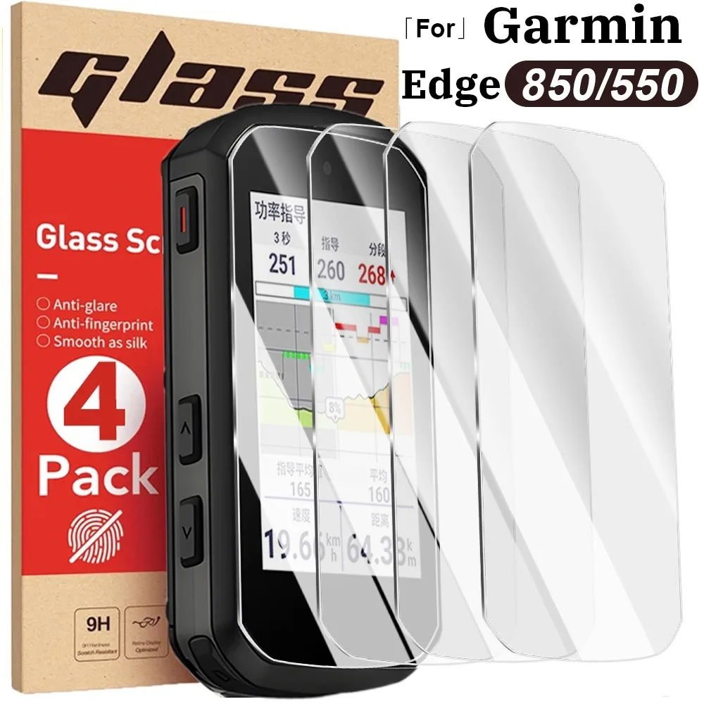1/2/4PCS 9H Hardness Tempered Glass For Garmin Edge 850/550 Screen Protectors Bicycle GPS Stopwatch Edge850 HD Clear Glass Film