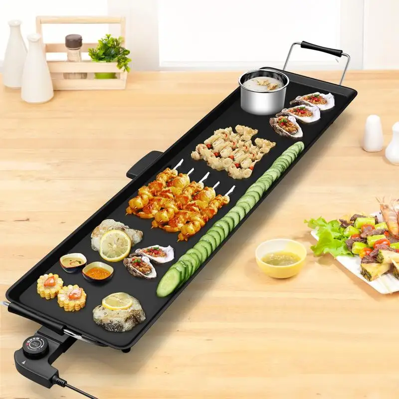 

35 Inch Costway Electric Griddle Teppanyaki Grill with Adjustable Temperature