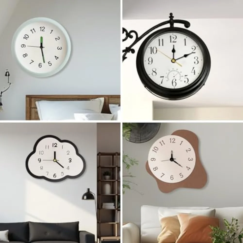 3Pcs Clock Mechanism Kit with Total Shaft Length 12mm Including 3 Pairs of Clock Hands for Custom Clock Assembly