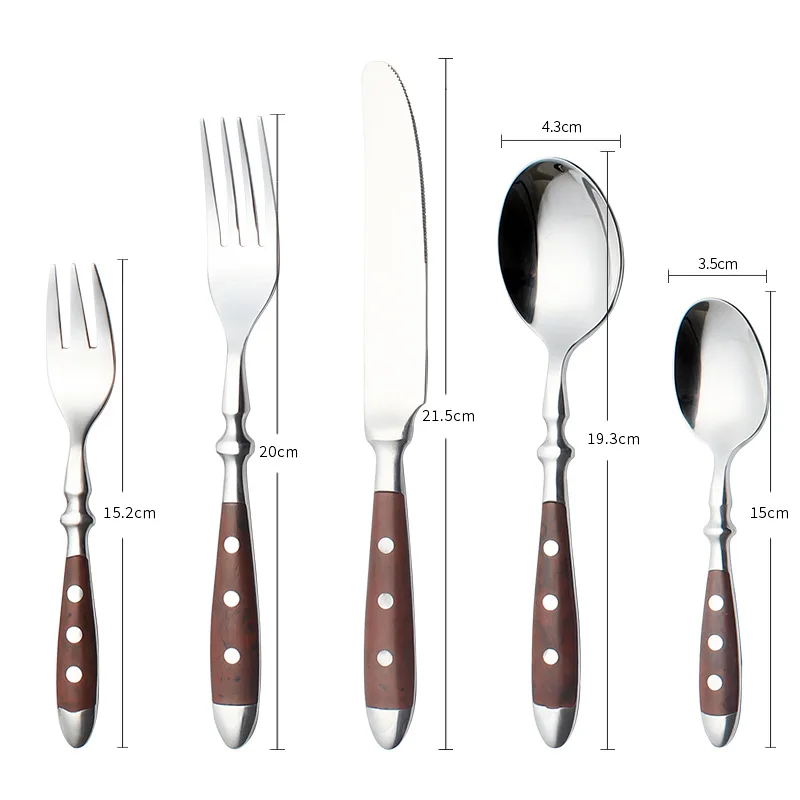 430 Stainless Steel Brown Cutlery Sets Full Dinner Tableware Fork Spoon Knife Hotel Table Decorations Fashion kitchen Utensils