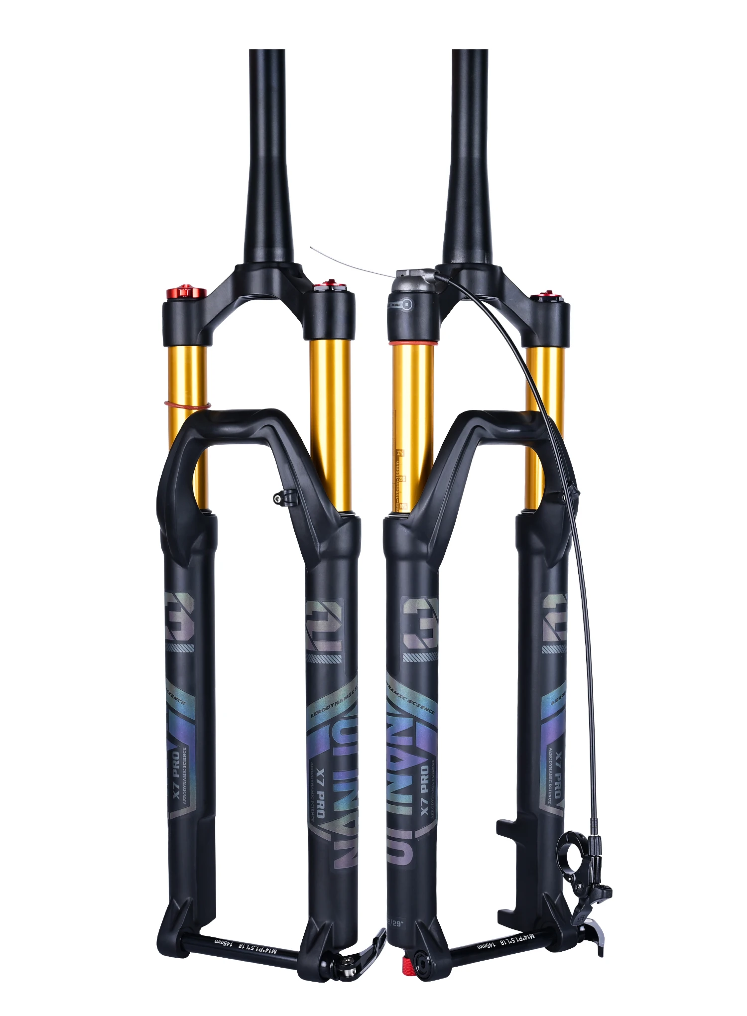 Nanlio X7PRO Fahrrad-Federgabeln, Öl-Gas-Gabel, 120/140 mm, Federweg 26/27,5/29 Zoll, Dämpfung und Rückprall-Aluminiumlegierung, 1,75 kg – Detail 18