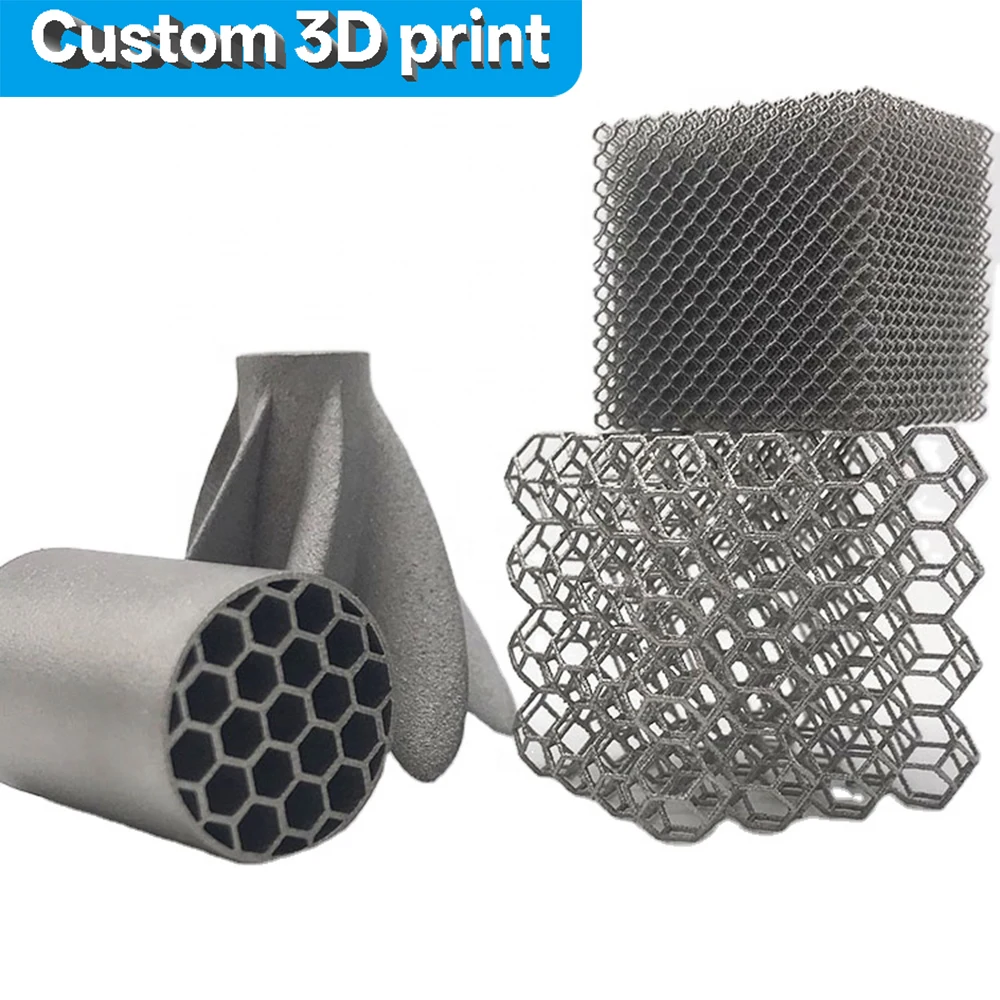 Изготовление на заказ титанового сплава DMLS Услуги по 3D-печати Быстрое прототипирование и производство деталей Металлические SLM 3D-печатные детали CN