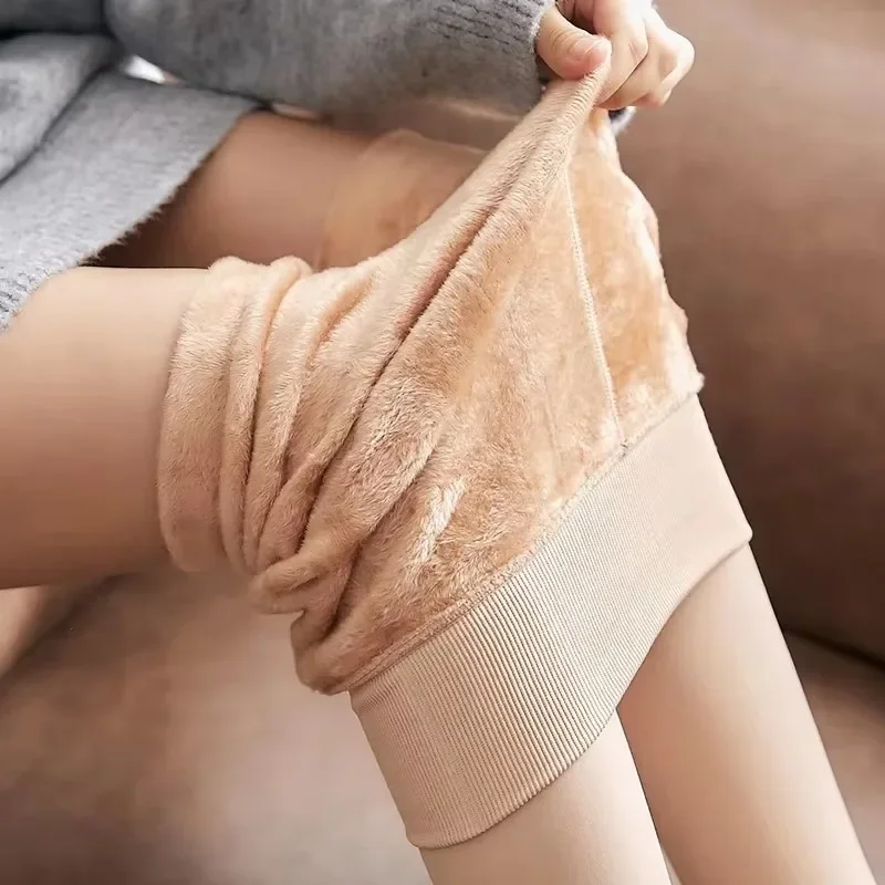 1/2pairs Fleece Lined Tights Women Thermal Pantyhose Female Winter Panty Polar Skin Black Effect Stockings Women's Thermal Sock