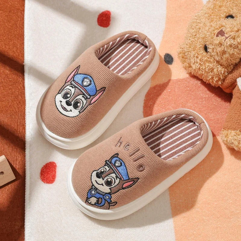 Winter Children's Cotton Shoes 2026 New Cute Casual Warm Knited Girls' Slippers Faux Fur Anti Slip Flat Boys' Home Slippers