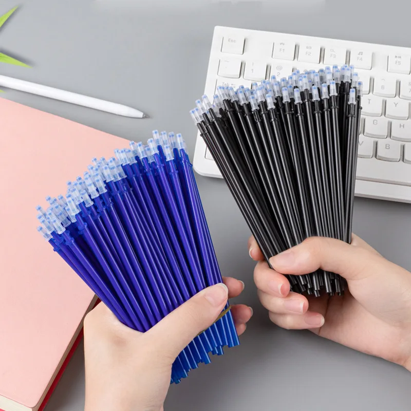 

50 Pcs Erasable Gel Pen Refills Needle 0.5mm Black / Blue Ink Erasable Pens Refill Office School Supplies for Kids Children