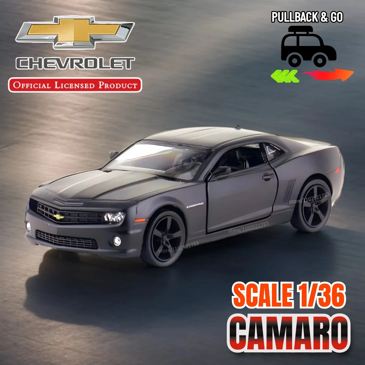 1:36 Car Model Replica Chevrolet Camaro Scale Metal Diecast Miniature Art Vehicle Collection Hobby Xmas Gift Boy Friend Toy