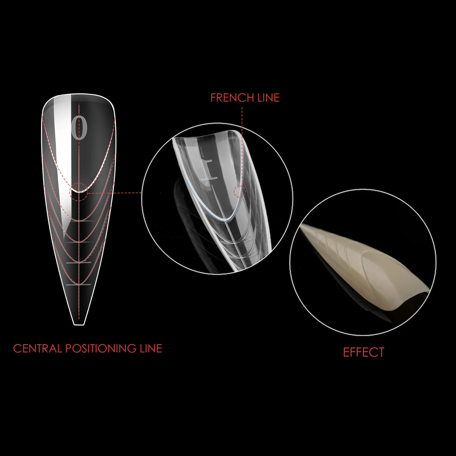 150pcs French Line Nail Form Insert Capsule Ongle Reverse Popits Dual Top Form Extended Nail Dual Form Tips for Salon