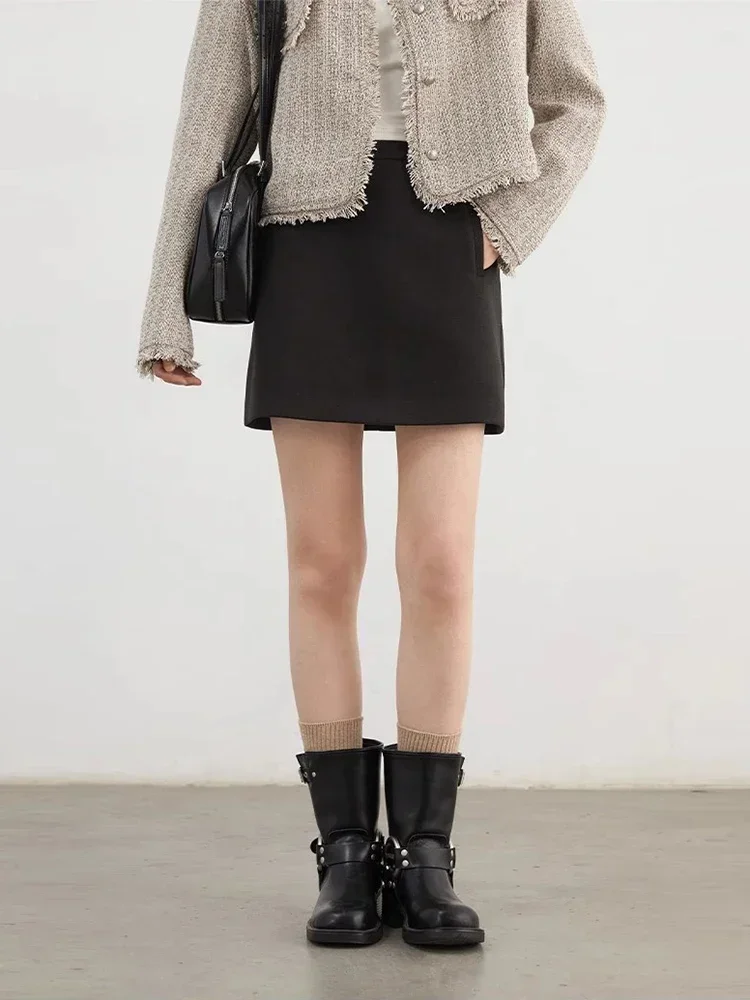 CHIC VEN Fashion Women Mini Skirts Casual High Waist Loose Solid A-line Female Short Skirt Streetwear Autumn Winter 2024