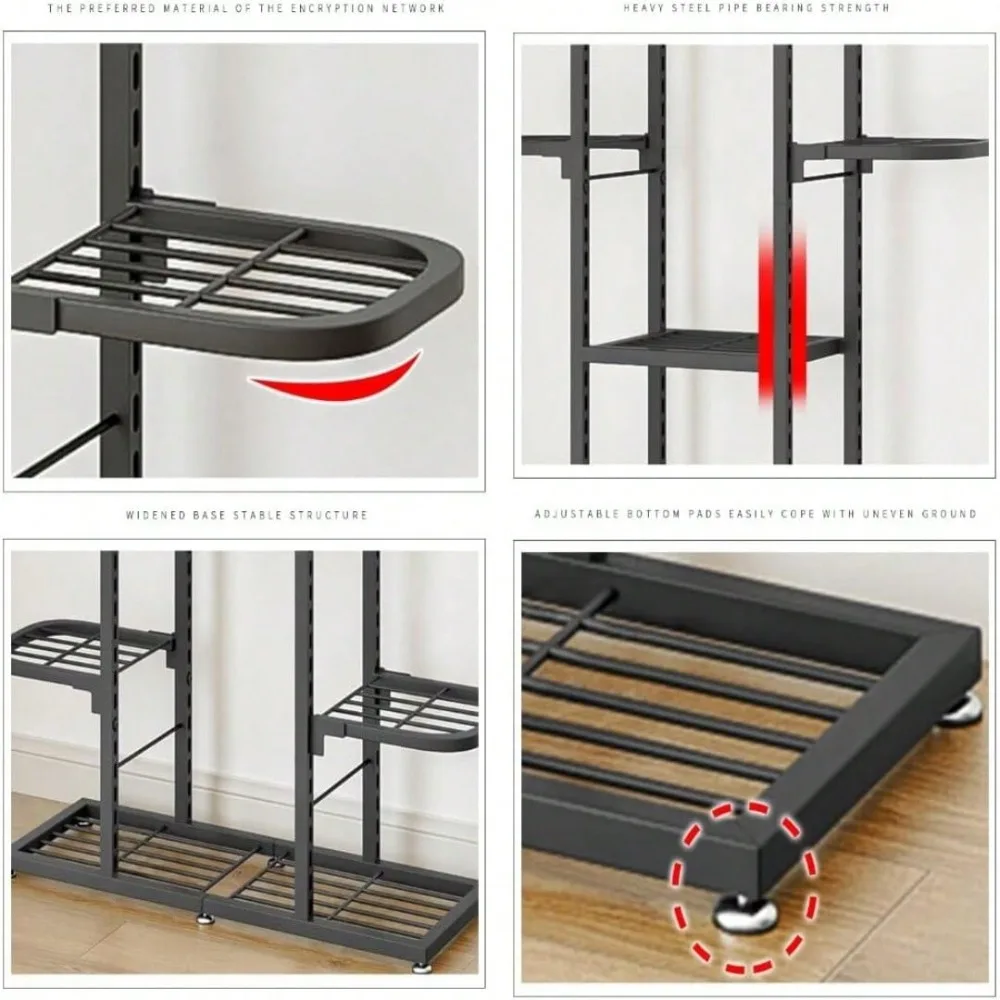 

Декоративная 5-ярусная подставка для растений для дома и улицы, металлическая полка для цветов на 9 горшков, многоярусная угловая подставка для растений для патио