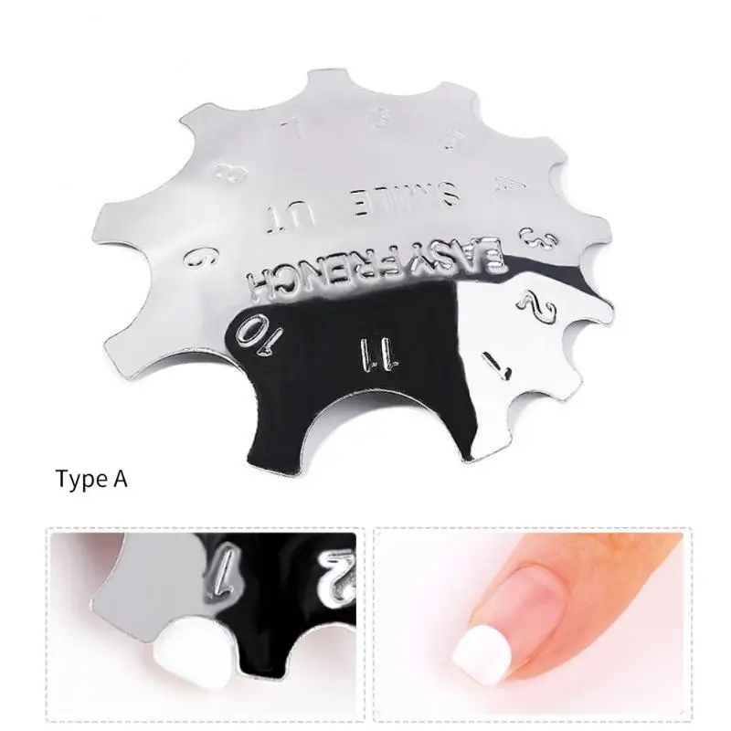 19 Sizes Easy Smile Cut V Line Almond Shape Silver Super Long Tips Manicure Edge Trimmer Nail Cutter French Nails Tools