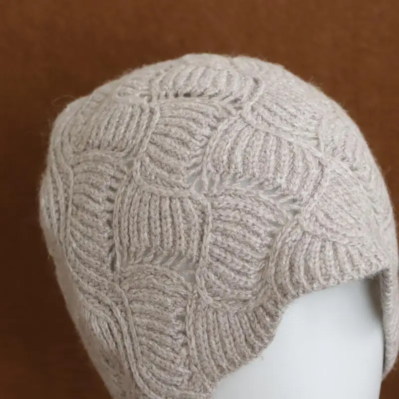 Neue Y2K Herbst-Winter-Wollmütze für Damen, Modische Vintage-Strickmütze, Vielseitige Kappe, Frühlingsmütze, Faltbare Mütze – Detail 6