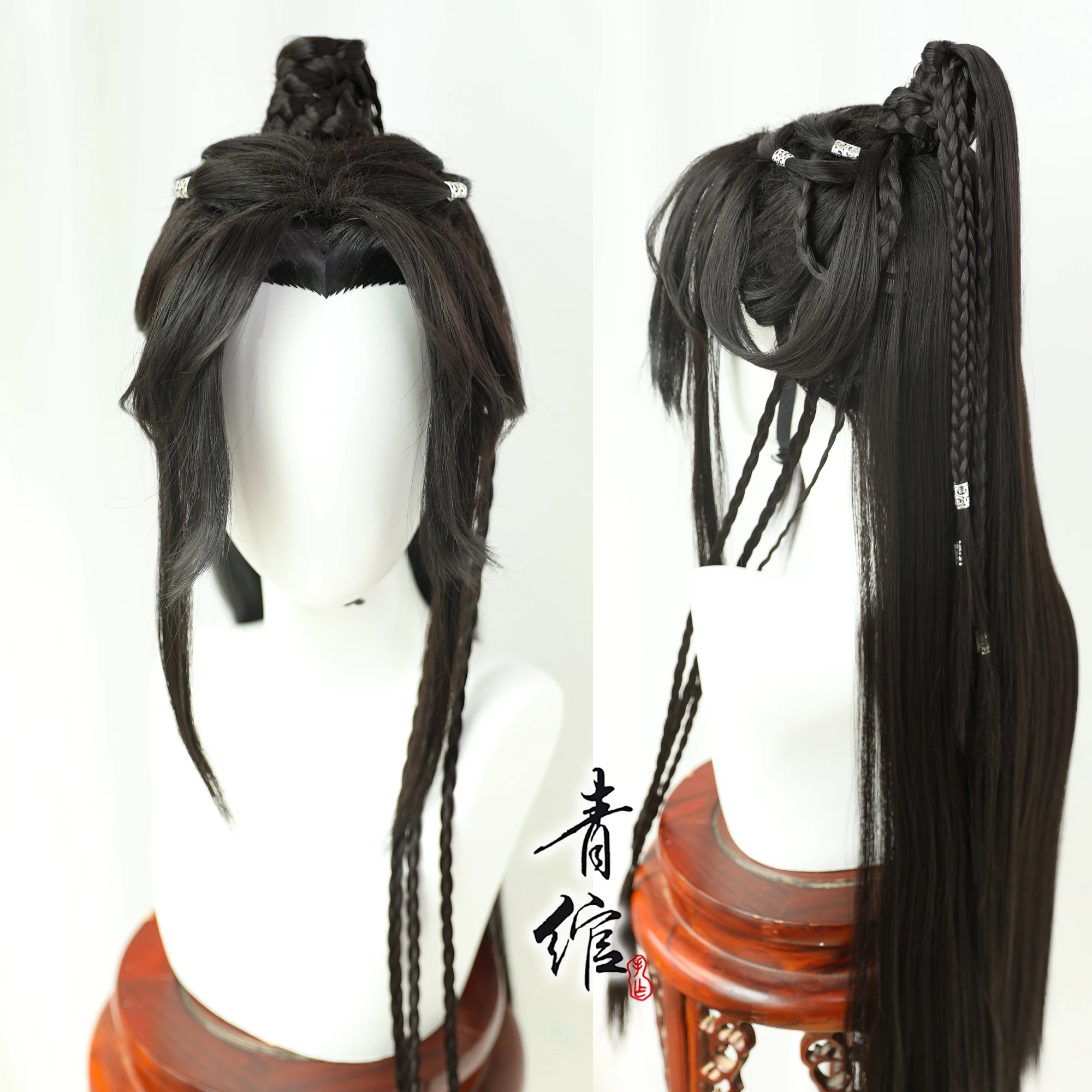 Qing Wan, silver-white patch beauty tip wig cover, ancient novel animation master Xie Lian wig cover