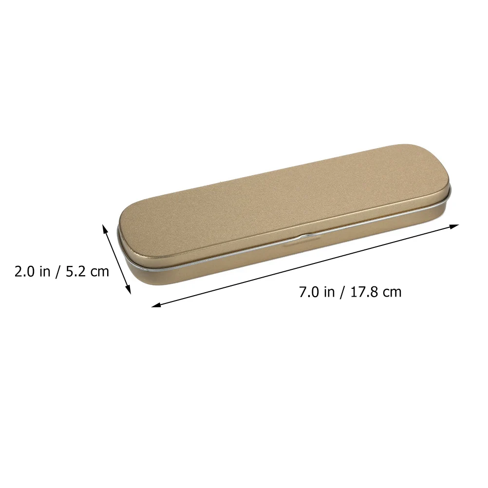 

2pcs Pen Storage Box Tinplate Material Durable Practical Stationery Case Student Multi-functional Gift Idea Pen Case