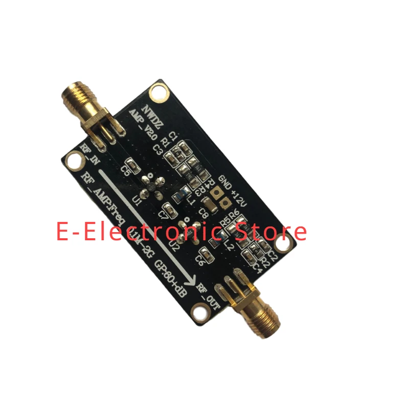 

Electronic RF Broadband Amplifier Low Noise Amplifier LNA 0.1M-2G Gain 60dB Two-stage Amplification